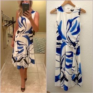 DKNY Abstract Blue Splash Dress